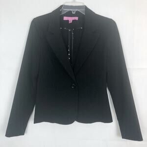 Under Skies Button Front Black Blazer/Jacket Size Small